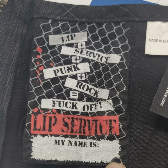 Rare Vintage DEADSTOCK Lip Service Grey Plaid Studded Corset Top - Picture 7 of 8